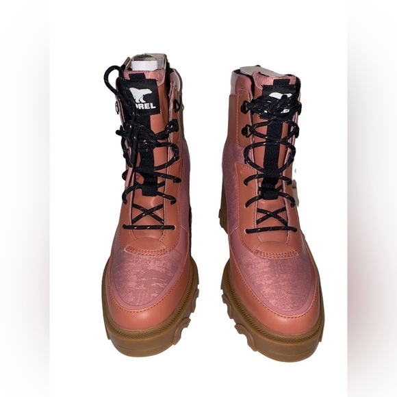NEW Sorel Brex Waterproof Heel Lug Sole Lace-Up Boots Pink Rose Women 10M - Picture 3 of 7
